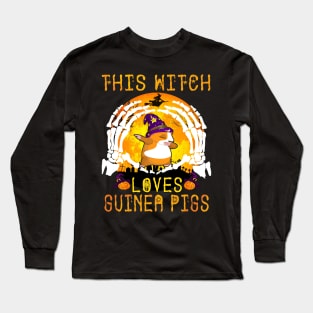 This Witch Loves Guinea Pigs Halloween (113) Long Sleeve T-Shirt